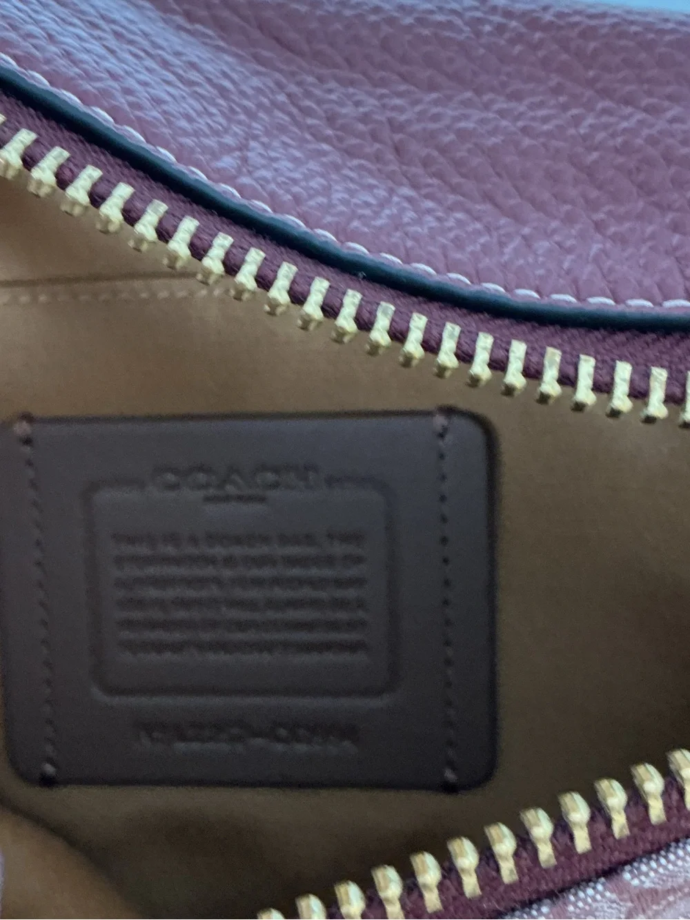 Coach Signature Jacquard Leather Belt Bag Fanny Pack Burgundy Maroon CG994